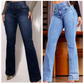 Stretchiga jeans med hög midja