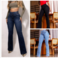 Stretchiga jeans med hög midja