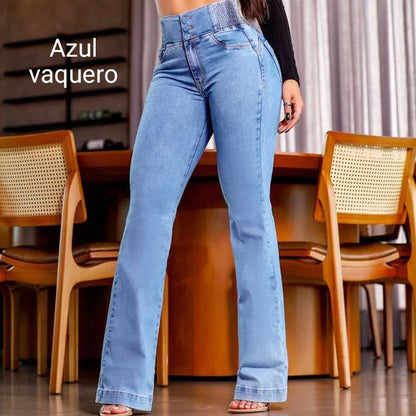 Stretchiga jeans med hög midja
